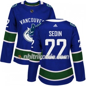 Vancouver Canucks Trikot Daniel Sedin 22 Adidas 2017-2018 Blau Authentic - Dame